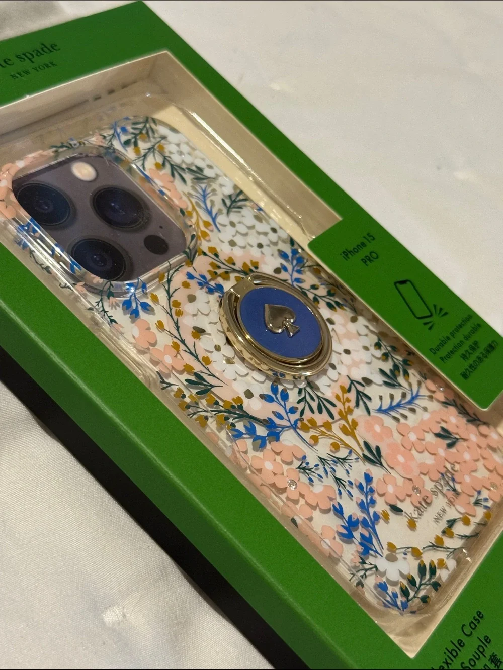 Kate Spade New York Floral Ring Stand iPhone 15 Pro Case